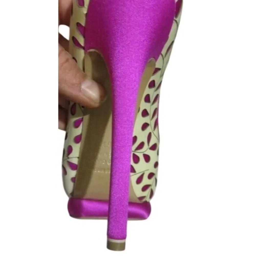 Nicholas Kirkwood Perforated Italian Leather platform stiletto heels 36.5 6.5